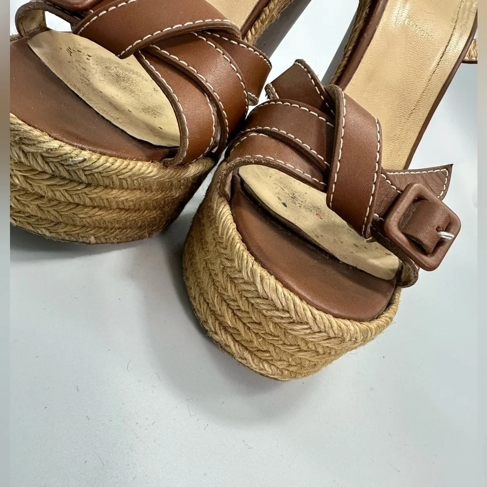 Christian Louboutin Anabela Caramelo espadrille wedges size 11